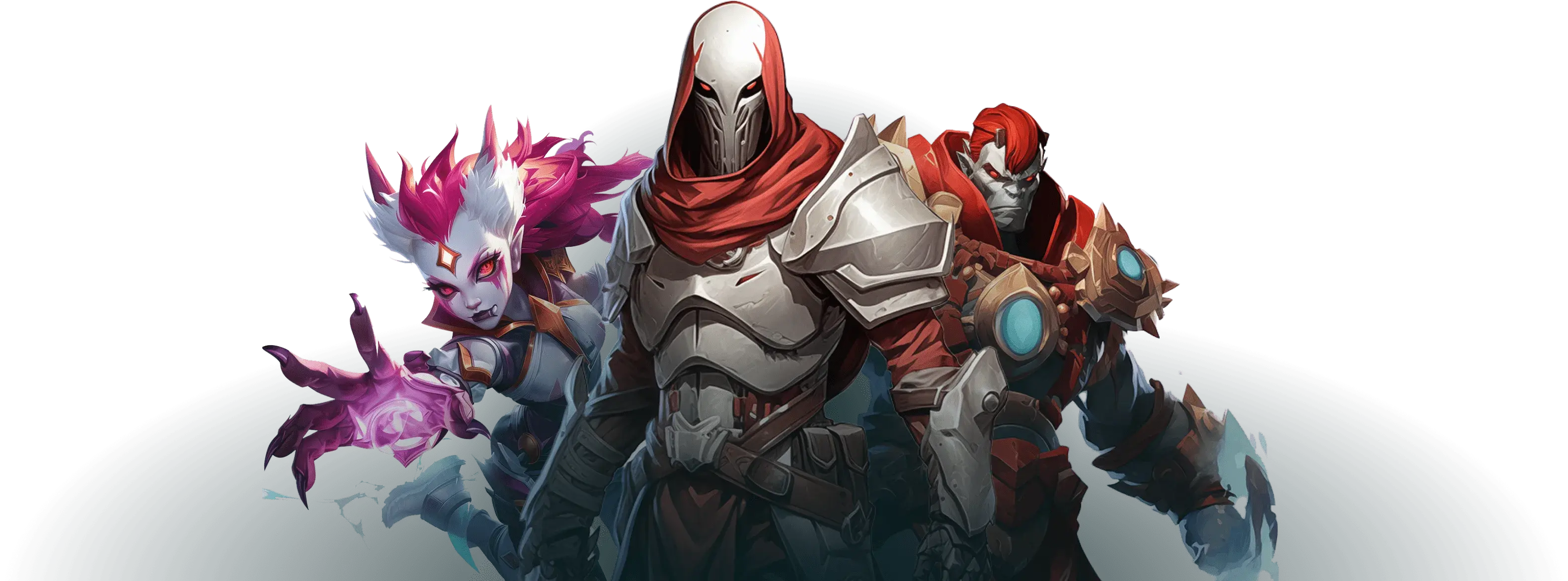 Three Dota 2 heroes standing side by side.